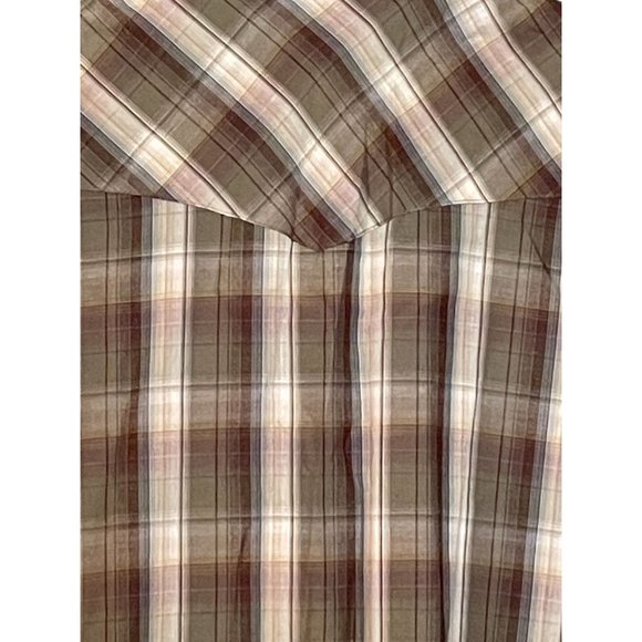 Bit Bridle Mens 2XL Pearl Snap Green Plaid Western Short Sleeve Shirt Casual - Picture 8 of 8